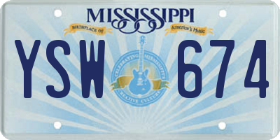 MS license plate YSW674