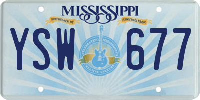 MS license plate YSW677