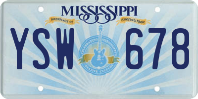 MS license plate YSW678