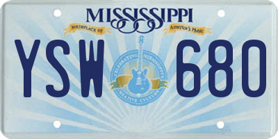 MS license plate YSW680
