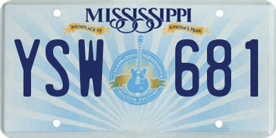 MS license plate YSW681