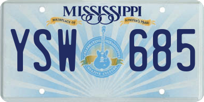 MS license plate YSW685