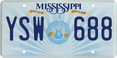 MS license plate YSW688