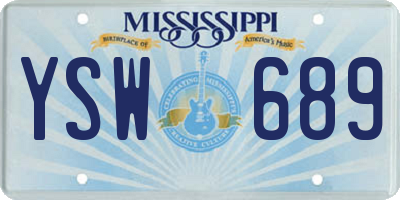 MS license plate YSW689