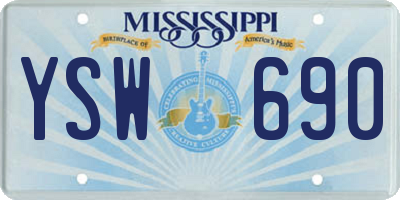 MS license plate YSW690