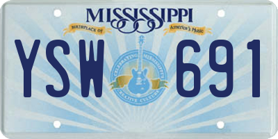 MS license plate YSW691