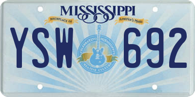 MS license plate YSW692
