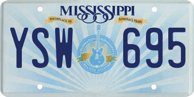 MS license plate YSW695