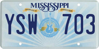 MS license plate YSW703