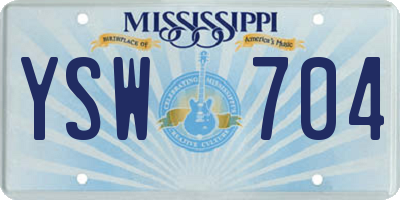 MS license plate YSW704