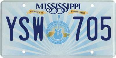 MS license plate YSW705