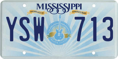 MS license plate YSW713