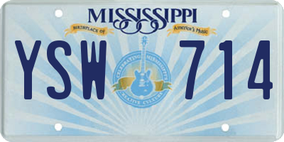 MS license plate YSW714