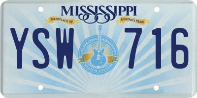 MS license plate YSW716
