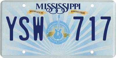 MS license plate YSW717