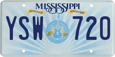 MS license plate YSW720