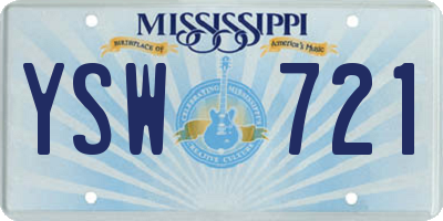 MS license plate YSW721