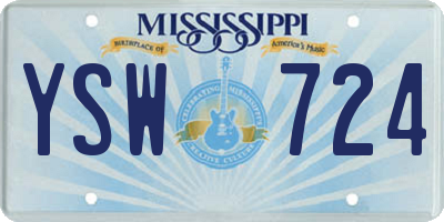 MS license plate YSW724