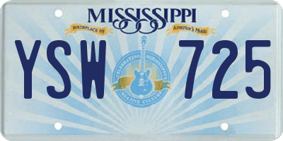 MS license plate YSW725