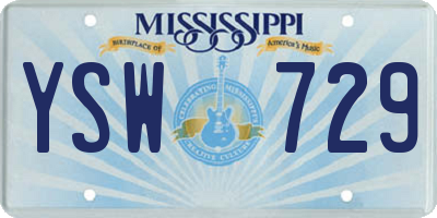 MS license plate YSW729