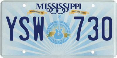 MS license plate YSW730