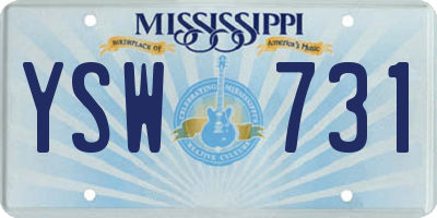 MS license plate YSW731