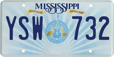 MS license plate YSW732