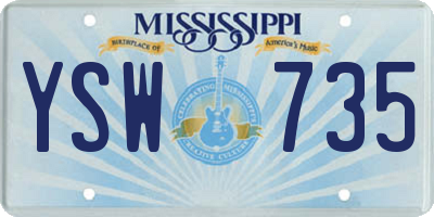 MS license plate YSW735