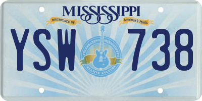 MS license plate YSW738