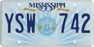 MS license plate YSW742