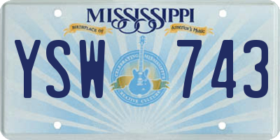 MS license plate YSW743