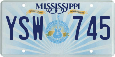 MS license plate YSW745