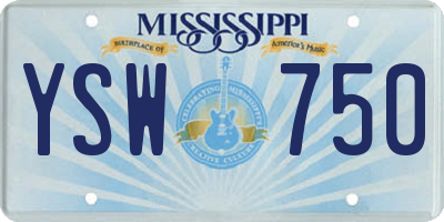 MS license plate YSW750