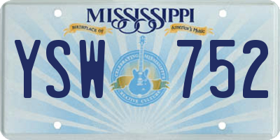 MS license plate YSW752
