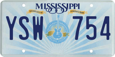 MS license plate YSW754