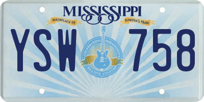 MS license plate YSW758