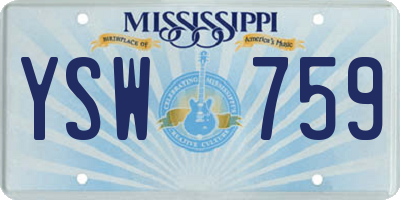 MS license plate YSW759