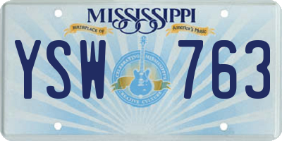 MS license plate YSW763