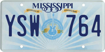 MS license plate YSW764