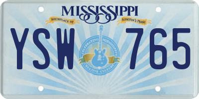 MS license plate YSW765