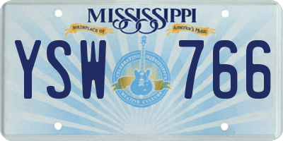 MS license plate YSW766