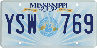 MS license plate YSW769