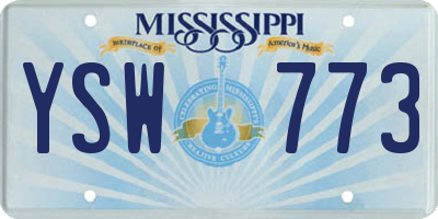 MS license plate YSW773