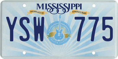 MS license plate YSW775