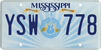 MS license plate YSW778