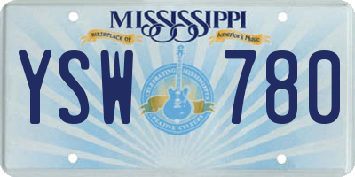 MS license plate YSW780