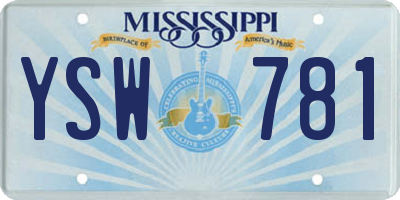MS license plate YSW781