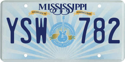 MS license plate YSW782