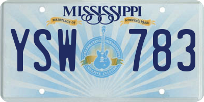 MS license plate YSW783