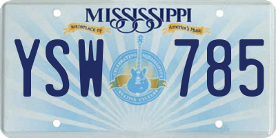 MS license plate YSW785